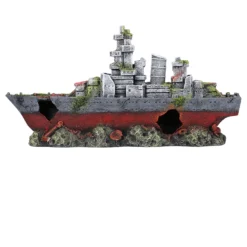 Aqua Della Verlaten Schip - Aquarium - Ornament - 39x10x20 Cm