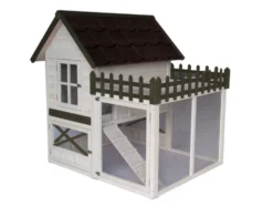 Homestyle Konijnenhok Estate - Dierenverblijf - 130x120x132 Cm Wit Grijs