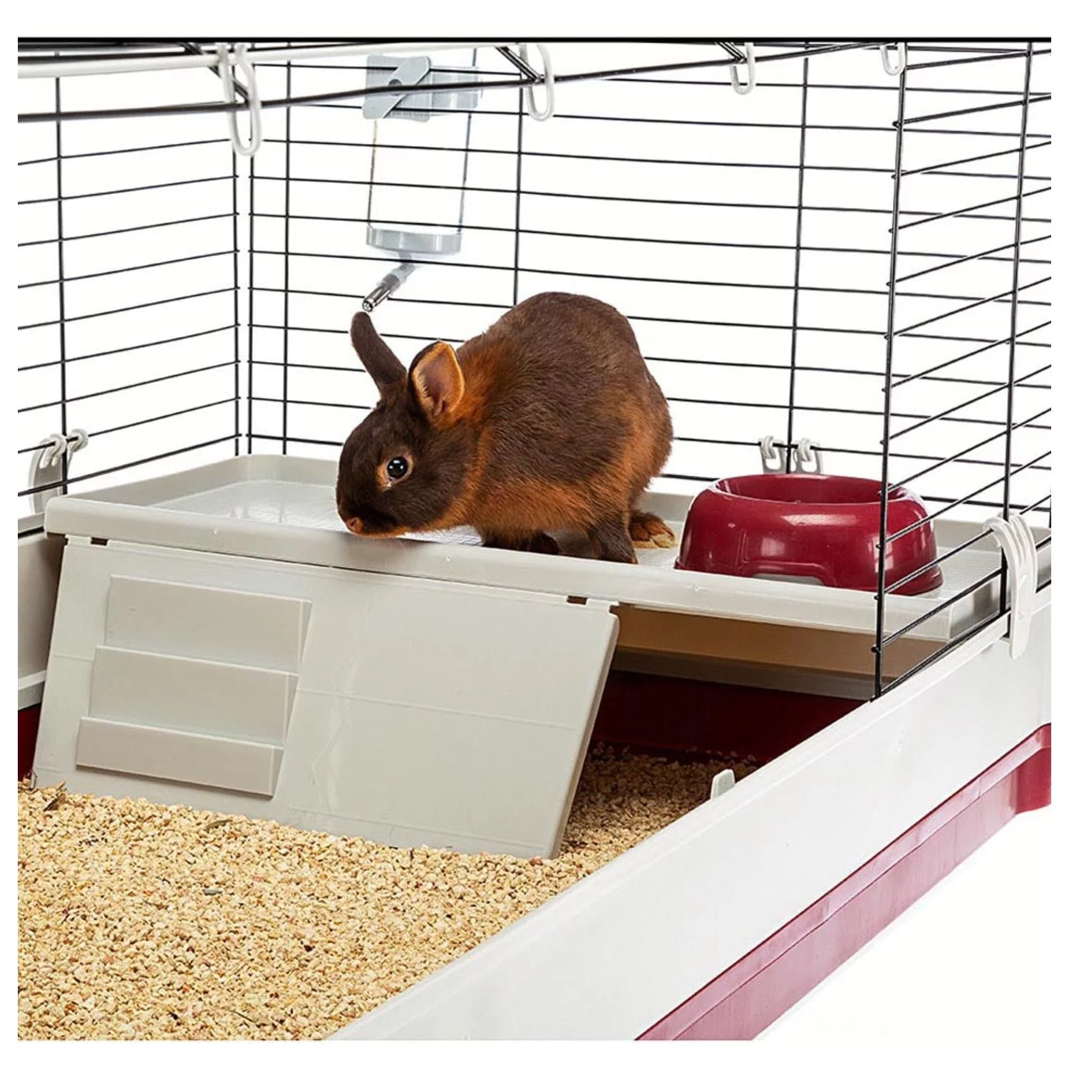 Ferplast Konijnenkooi Krolik 160 - Dierenverblijf - 162x60x50 Cm Grijs Rood - Image 5
