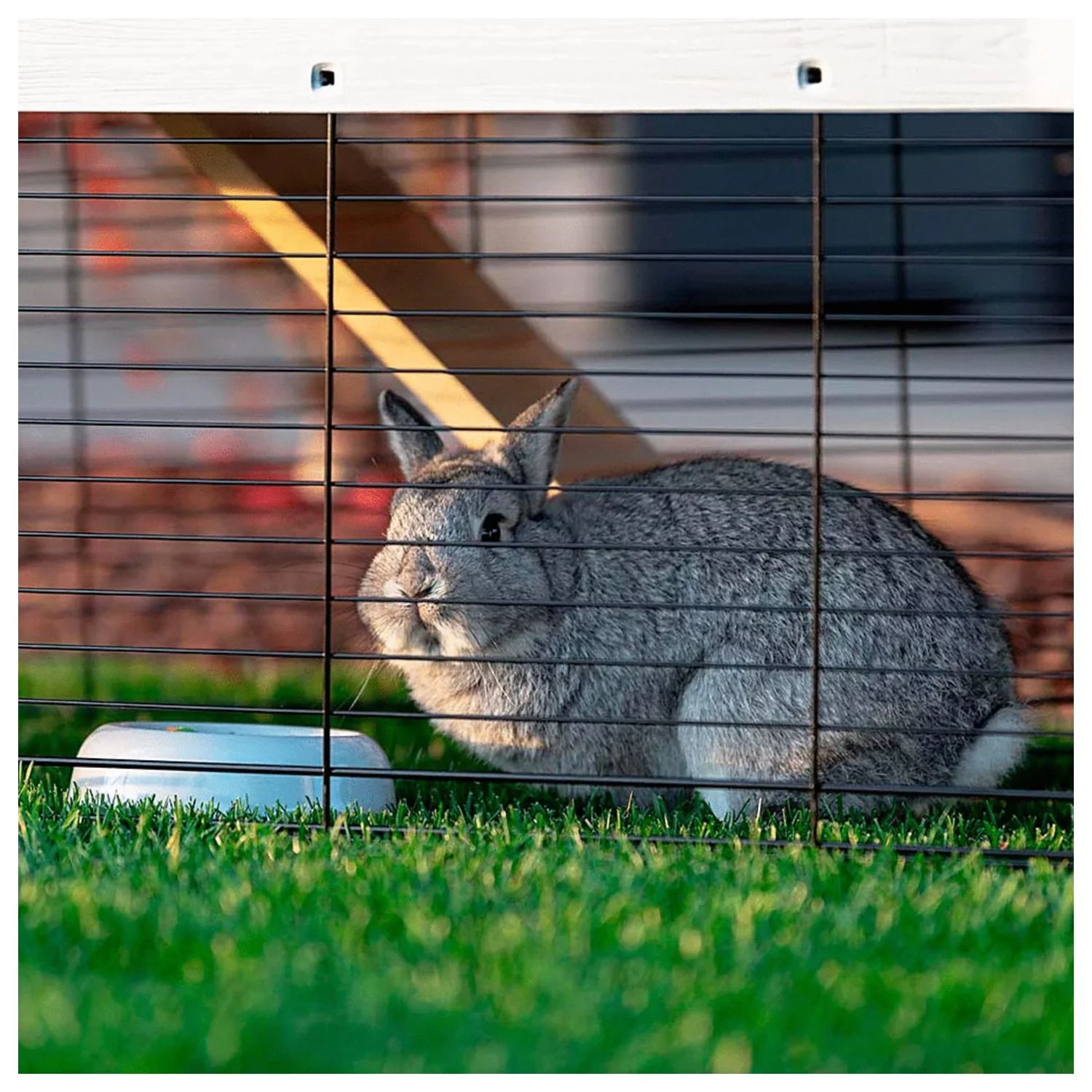 Ferplast Konijnenhok Grand Lodge 140 - Dierenverblijf - 134x73x110 Cm Grijs Wit - Image 7