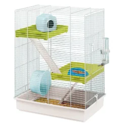 Ferplast Hamsterkooi Hamster Tris - Dierenverblijf - 46x29.5x58 Cm Wit Blauw