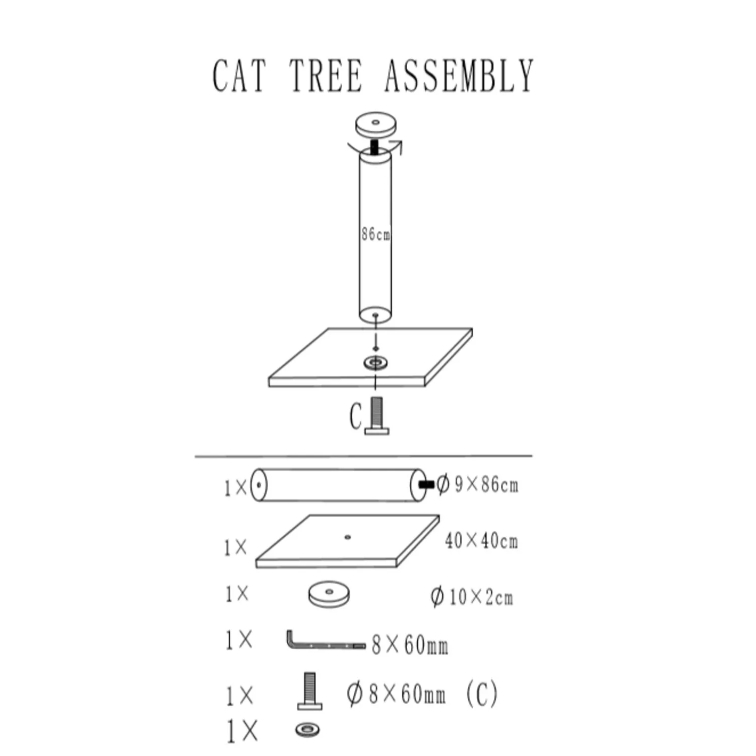 Adori Krabpaal Sam - Krabpalen - 40x40x90 Cm Lichtgrijs - Image 2