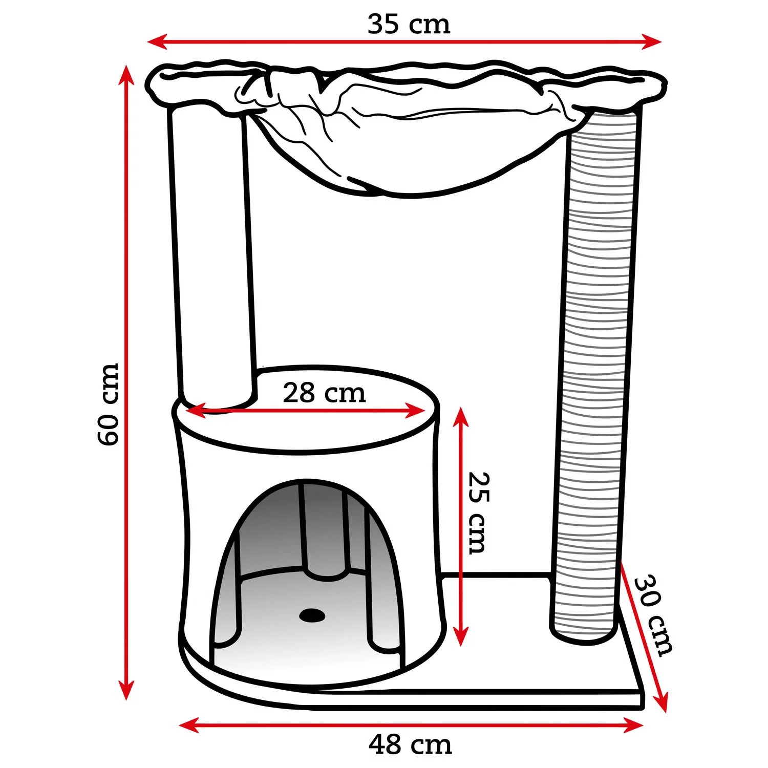 Adori Krabpaal Minous - Krabpalen - 40x30x60 Cm Grijs - Image 2