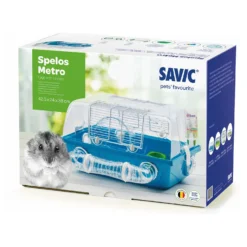 Savic Muis-Dwerghamsterkooi Spelos - Dierenverblijf - 42.5x38x24 Cm Blauw