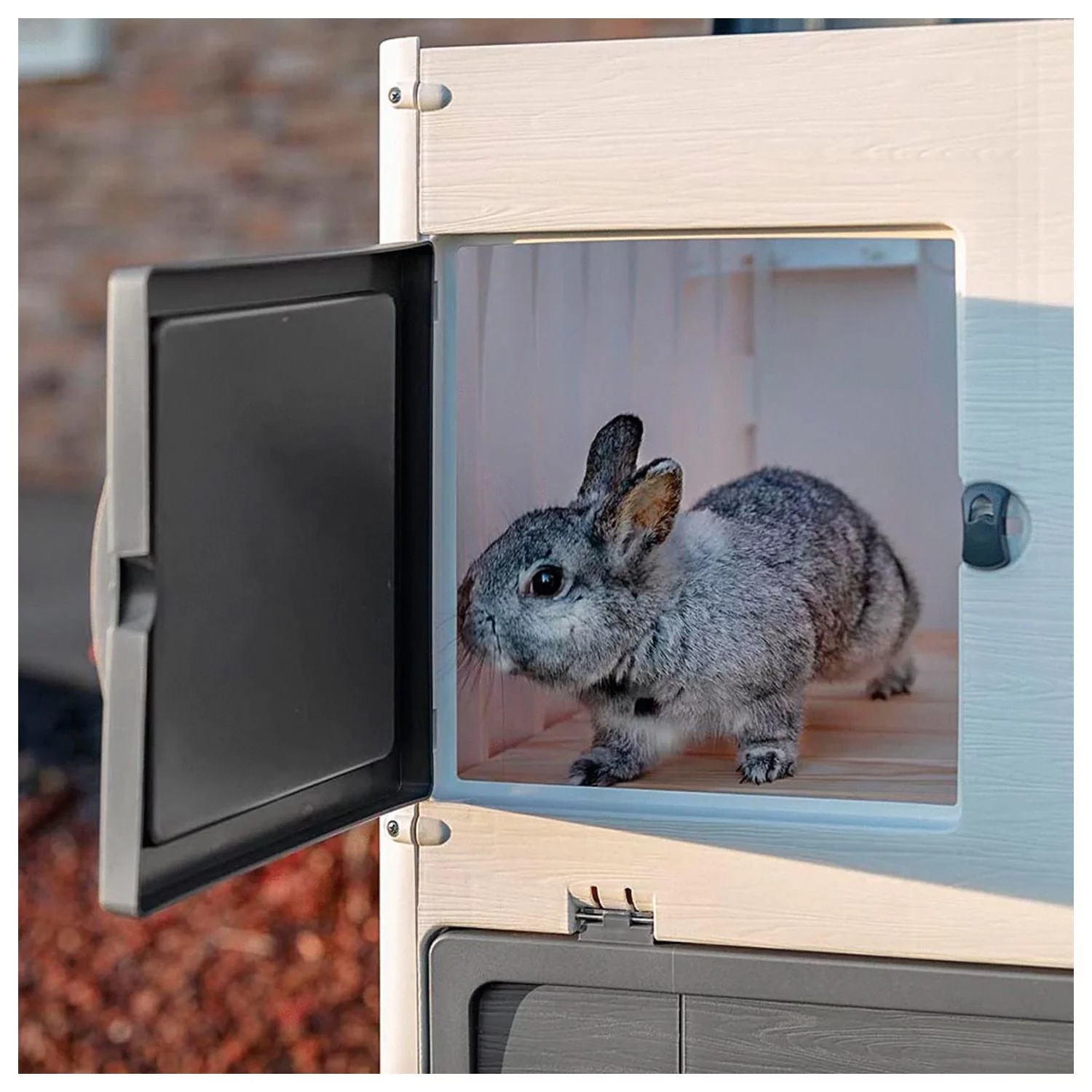 Ferplast Konijnenhok Grand Lodge 140 - Dierenverblijf - 134x73x110 Cm Grijs Wit - Image 5