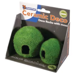 Superfish Decor Home Bol Met Mos - Aquarium - Ornament - Bruin Groen 2 Stuks