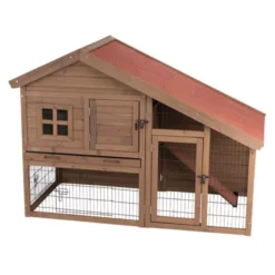 Trixie Natura Konijnenhok Roger - Dierenverblijf - 151x80x107 Cm Donkerbruin