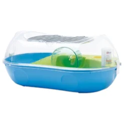 Savic Hamsterkooi Spelos Xl Entry - Dierenverblijf - 59x37x26 Cm Blauw Transparant