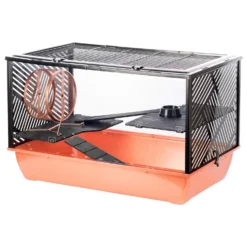 Flamingo Knaagdierenkooi Zeus - Dierenverblijf - 78x48x50 Cm Koper Zwart Transparant