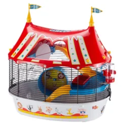 Ferplast Hamsterkooi Circus Fun - Dierenverblijf - 49.5x34x42.5 Cm Wit Rood Zwart