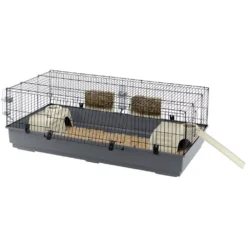 Ferplast Konijnenkooi Rabbit - Dierenverblijf - 140x71x51 Cm Grijs Zwart 140