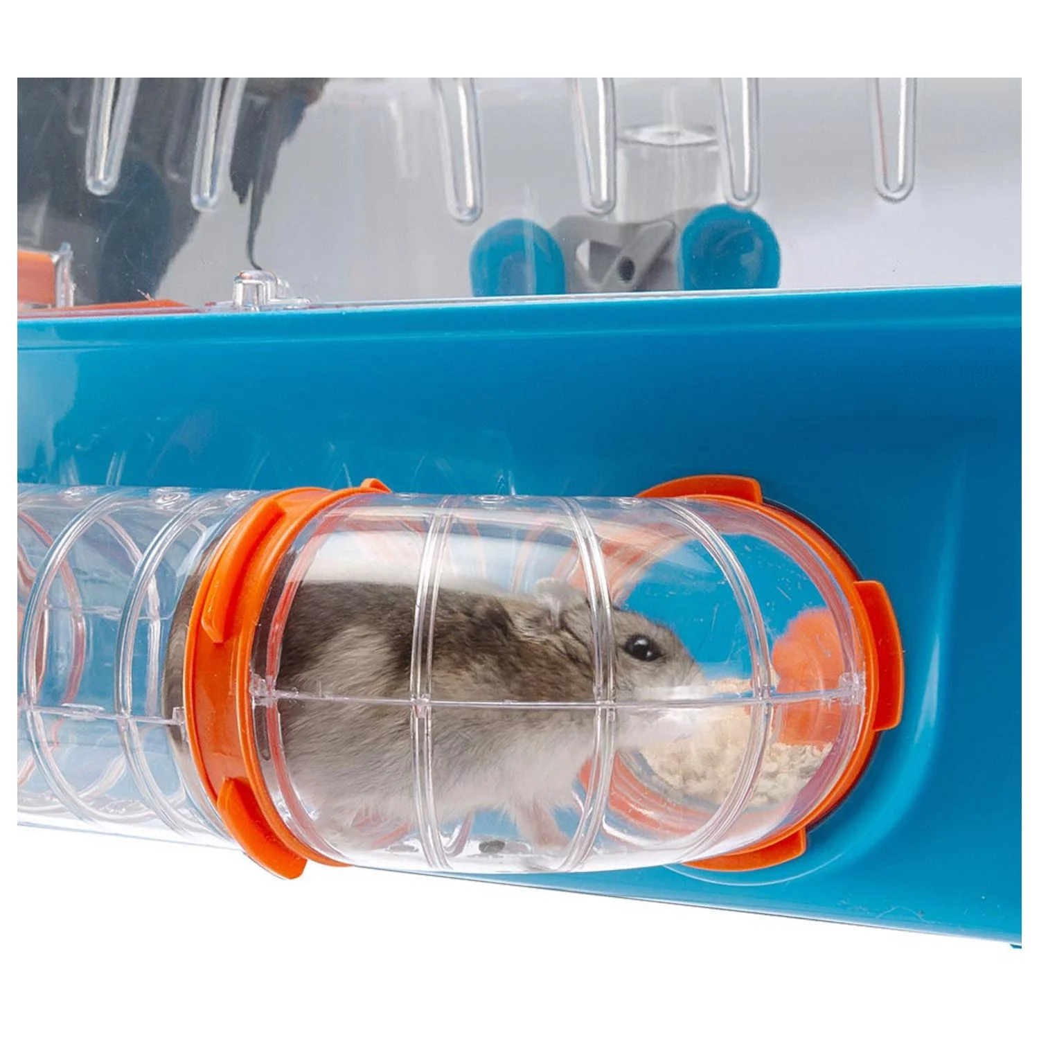 Ferplast Hamsterkooi Combi 2 - Dierenverblijf - 79.5x29.5x26x3 Cm Blauw Oranje - Image 6