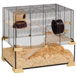 Ferplast Knaagdierenkooi Karat 60 - Dierenverblijf - 59.5x39x52.5 Cm Zwart Transparant