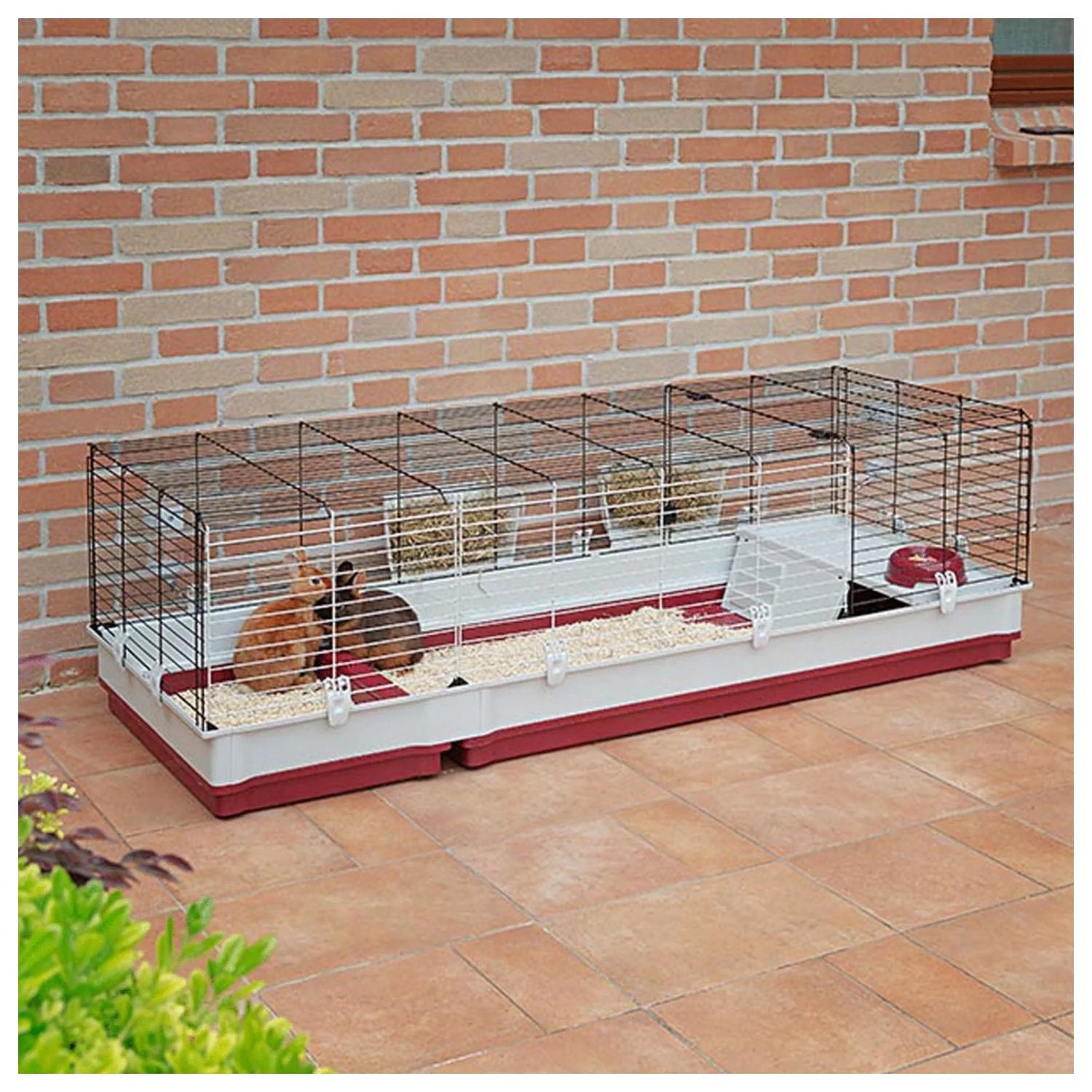 Ferplast Konijnenkooi Krolik 160 - Dierenverblijf - 162x60x50 Cm Grijs Rood - Image 3