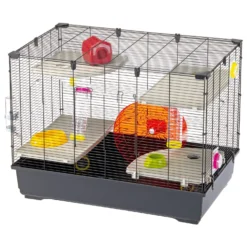 Ferplast Knaagdierenkooi Cage Village 80 - Dierenverblijf - 82x51x62 Cm Zwart