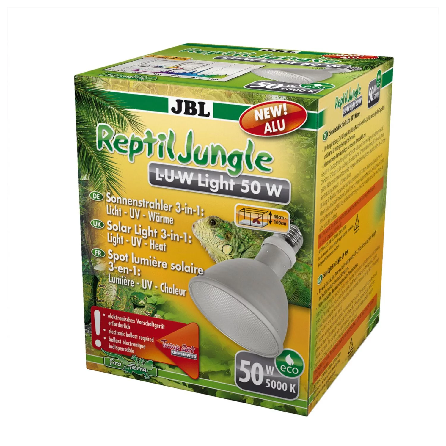 Jbl Reptiljungle L-U-W Light Alu - Verlichting - 50 Watt