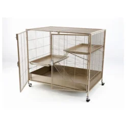 Keddoc Rattenkooi Animal Home Penthouse Bottom - Dierenverblijf - 93.5x63x83.5 Cm Goud Coffee