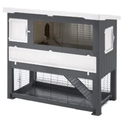 Ferplast Konijnenhok Grand Lodge 140+ - Dierenverblijf - 140x75x103 Cm Antraciet Wit