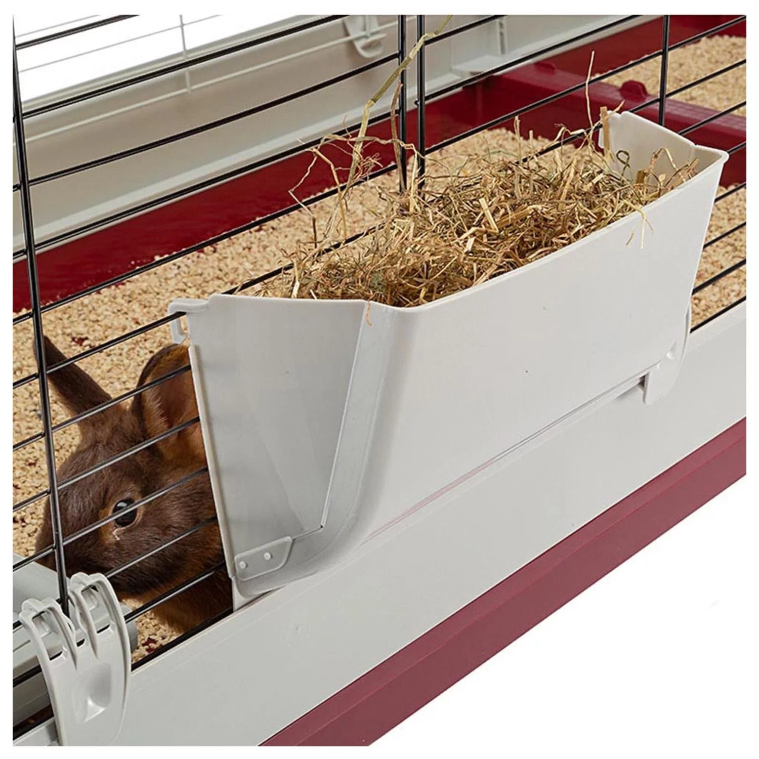 Ferplast Konijnenkooi Krolik 160 - Dierenverblijf - 162x60x50 Cm Grijs Rood - Image 7