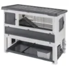 Ferplast Konijnenhok Grand Lodge 140 Plus - Dierenverblijf - 134x73x117 Cm Grijs