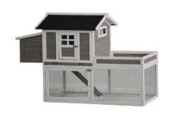 Homestyle Konijnenhok Norway - Dierenverblijf - 170x80x112 Cm Donkergrijs Wit