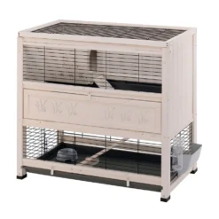 Ferplast Konijnenhok Cottage - Dierenverblijf - 108x59x102.5 Cm White Wash