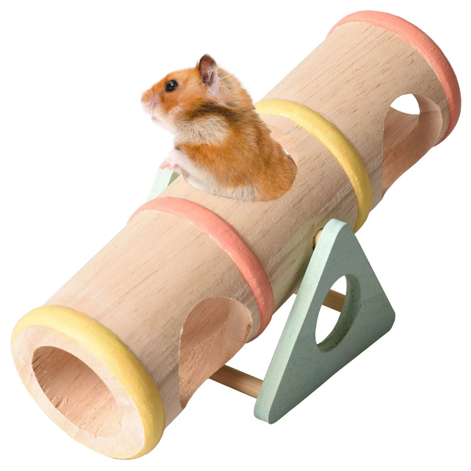 Flamingo Knaagdierenspeelgoed Wip-Wap Buis - Speelgoed - 16.5x7x9 Cm Multi-Color - Image 2