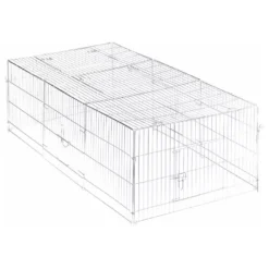 Trixie Natura Ren Met Dak - Dierenverblijf - 216x65x116 Cm Zilver