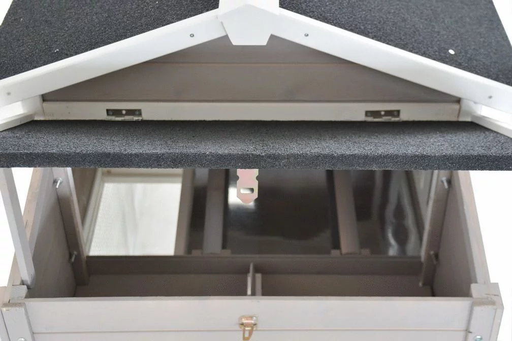 Homestyle Konijnenhok Norway - Dierenverblijf - 170x80x112 Cm Donkergrijs Wit - Image 5